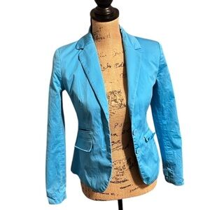 New York & Company fully lined bright blue blazer with pockets & extra button